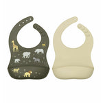 A Little Lovely Company Silicone Bibs (Set of 2) - Savanna