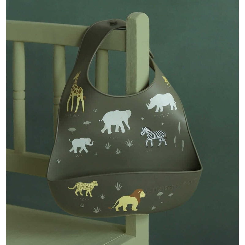 A Little Lovely Company Silicone Bibs (Set of 2) - Savanna