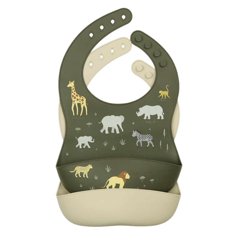 A Little Lovely Company Silicone Bibs (Set of 2) - Savanna