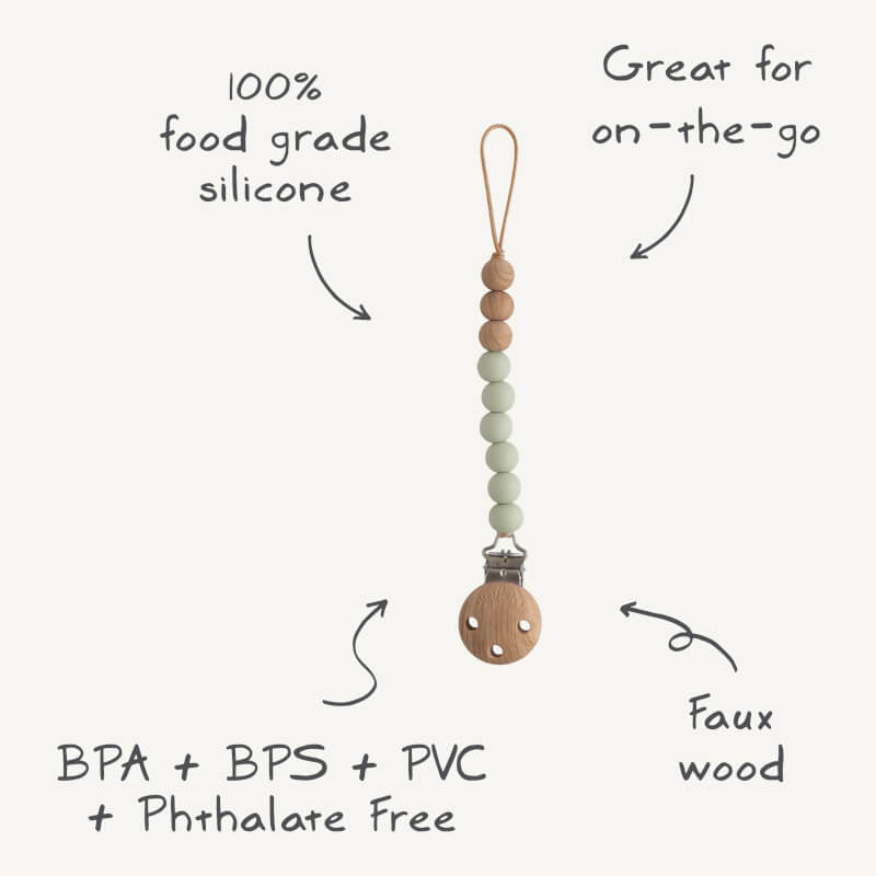 Mushie Silicone Pacifier Clip - Eva