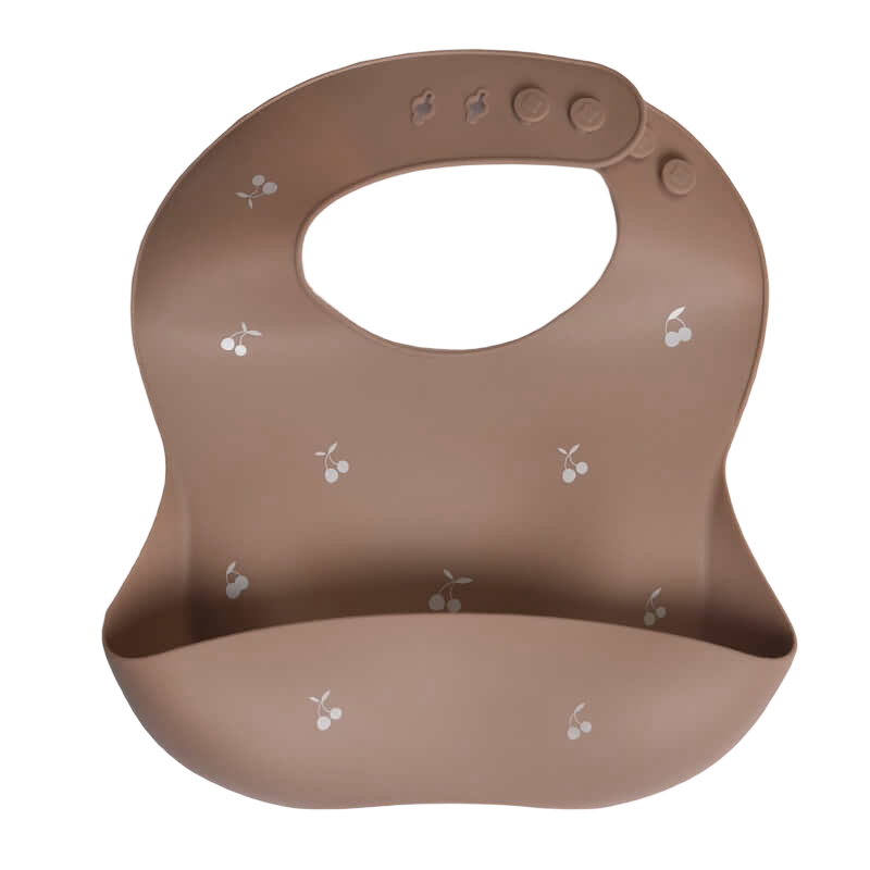 Milk It Baby Silicone Printed Bib - Cherry Muave