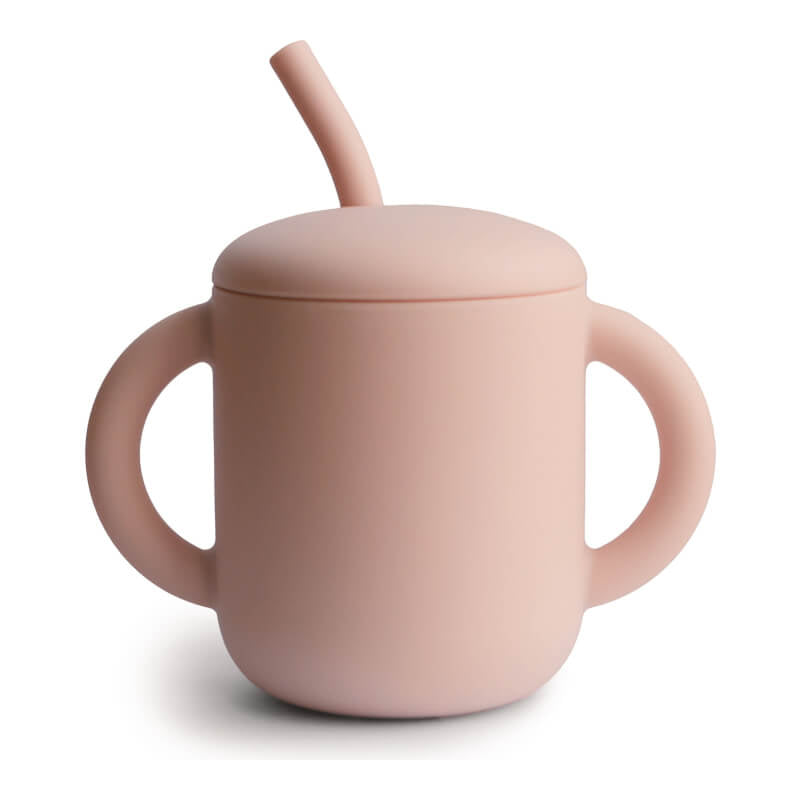 Mushie 矽膠訓練杯 + 吸管