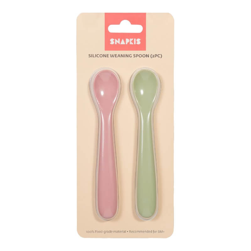 Snapkis 矽膠斷奶湯匙套裝 2 件裝