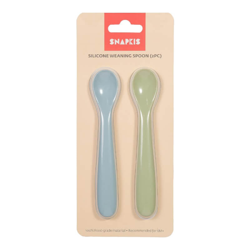 Snapkis 矽膠斷奶湯匙套裝 2 件裝