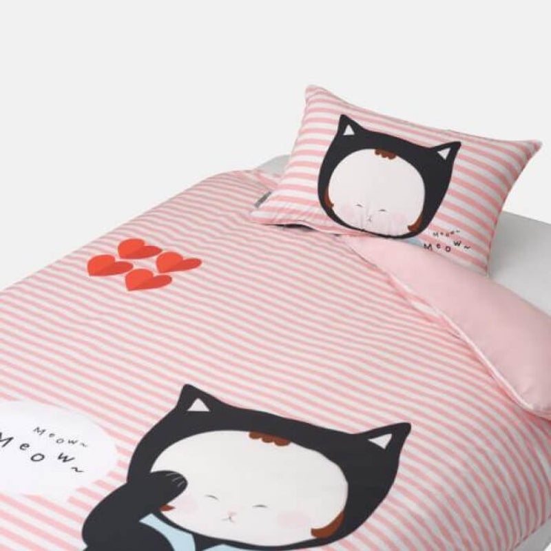 Jadaloo Anti-Dustmite Single Bed Duvet Set - Baby Cat Meow