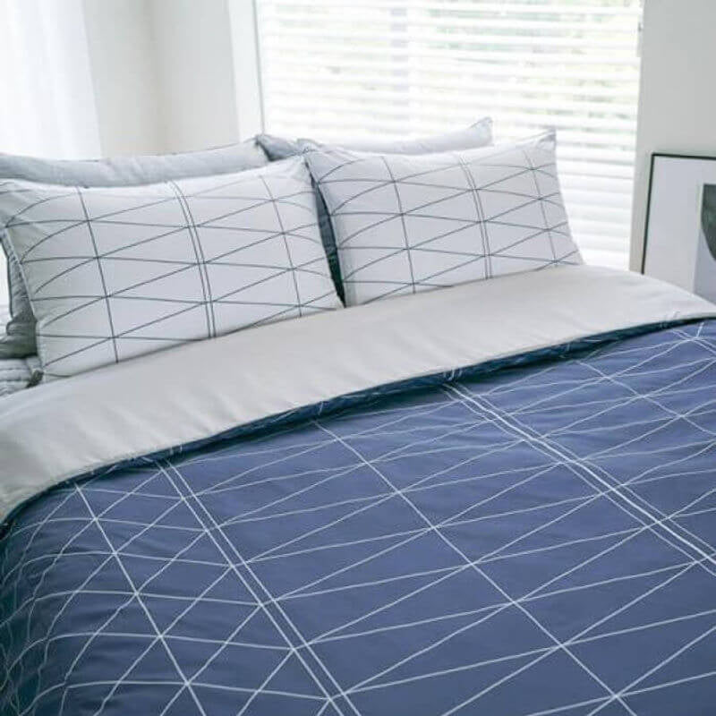 Jadaloo Anti-Dustmite Single Bed Duvet Set without Padding - Blue Diamonds