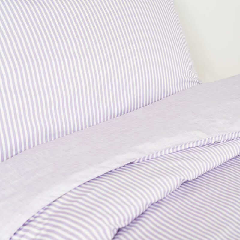 Jadaloo Anti-Dustmite Single Bed Duvet Set without Padding - Purple Stripe