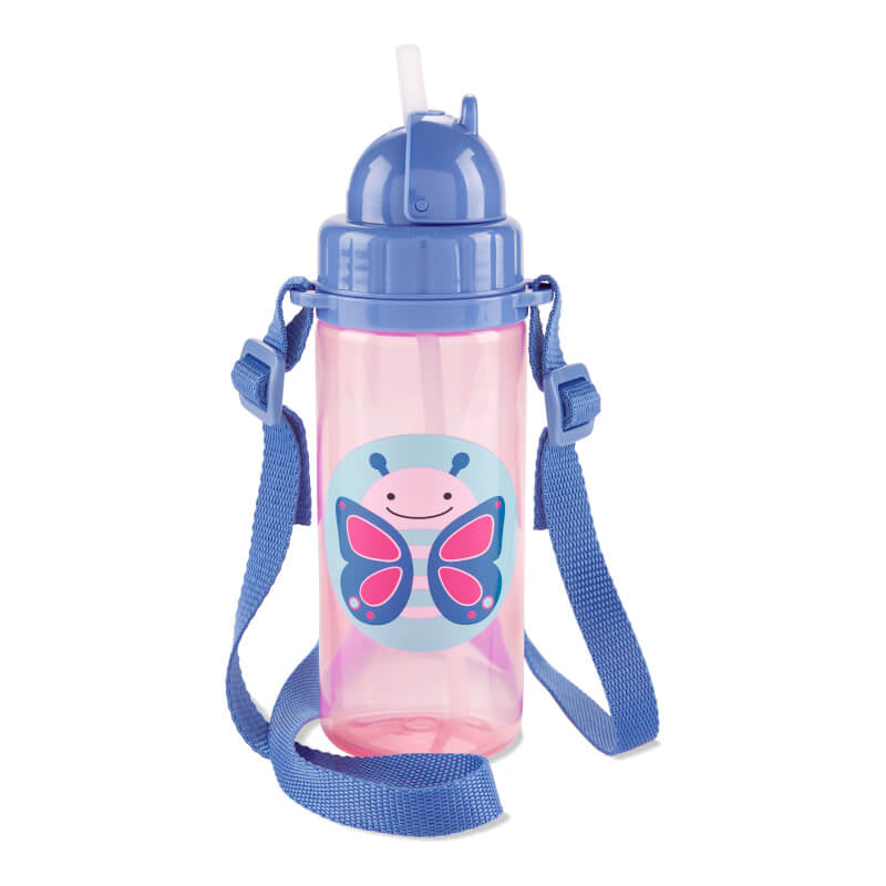 Skip Hop Zoo Straw Bottle with Shoulder Strap