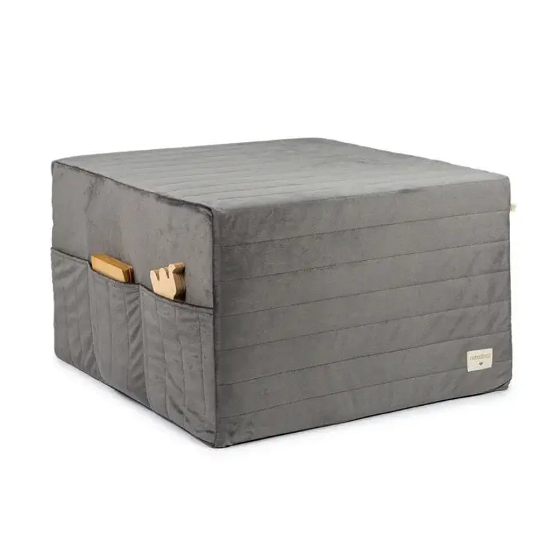 Nobodinoz Sleepover Pouf Folding Mattress - Slate Grey