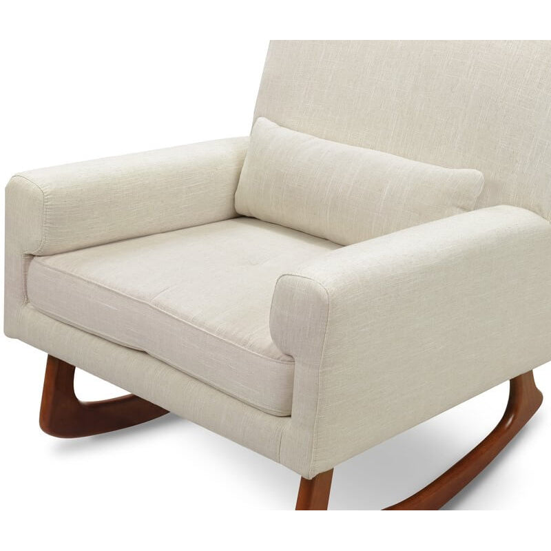 Babyletto Sleepytime Rocker - Oatmeal Linen w/ Walnut Legs