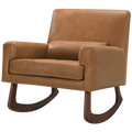 Babyletto Sleepytime Rocker - PU Tan Vegan Leather w/ Walnut Legs