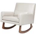 Babyletto Sleepytime Rocker - PU Taupe Vegan Leather w/ Walnut Legs
