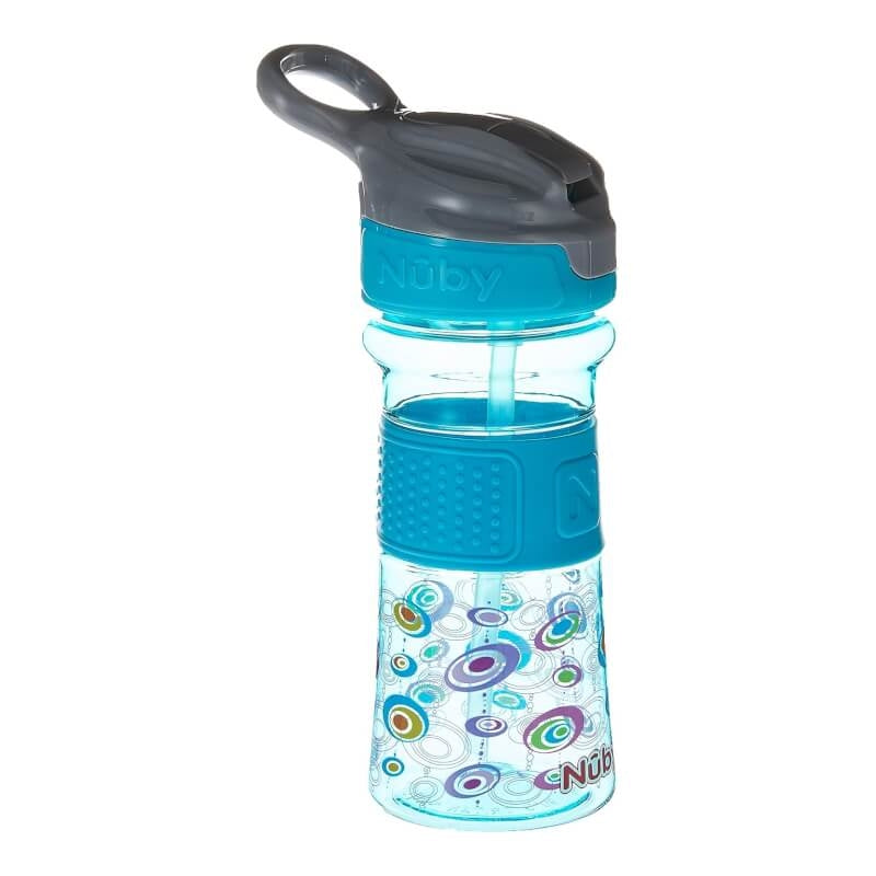 Nuby Soft Spout On the Go Sports Bottle with Push Button 360ml - Aqua