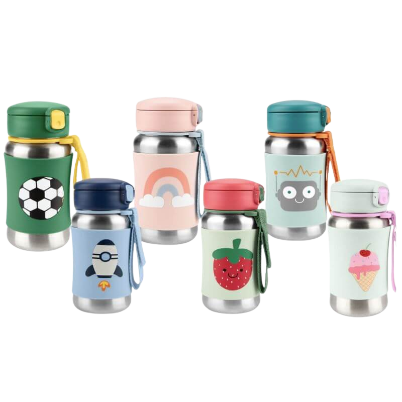 Skip Hop Spark Style Stainless Steel Straw Bottle 350ml