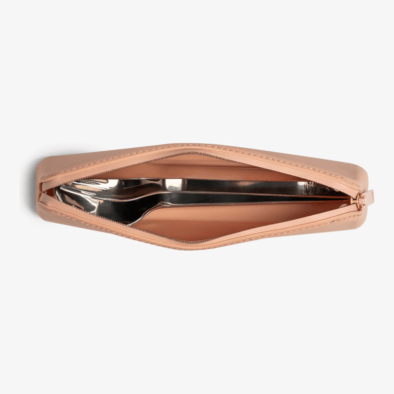 Citron Stainless Steel Cutlery with Pouch - Blush Pink