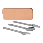 Citron Stainless Steel Cutlery with Pouch - Blush Pink
