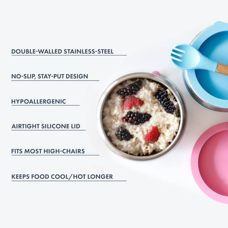 Avanchy Stainless Steel Suction Baby Bowl + Air-Tight Lid