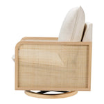 Babyletto Sumba Swivel Glider with Cane - Performance Cream Eco-Weave with Light Wood Base