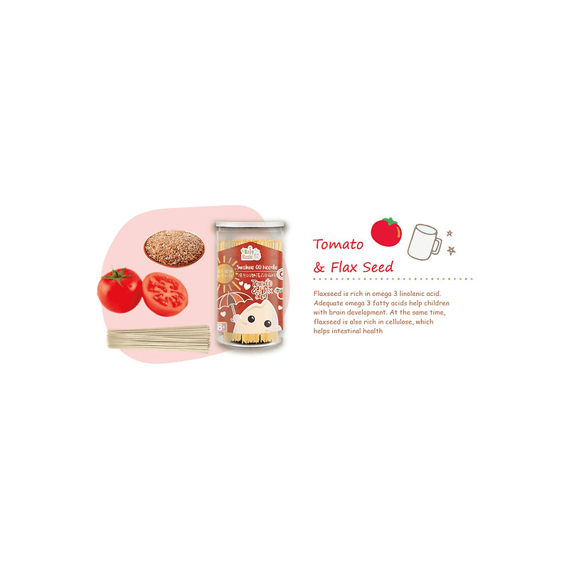 Baby Basic Sunshine QQ Noodle - Tomato & Flax Seed 220g (8 mos+)