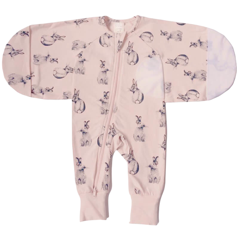 Plum Swaddle Suit - Sketch Bunny - 2.5 Tog - Large