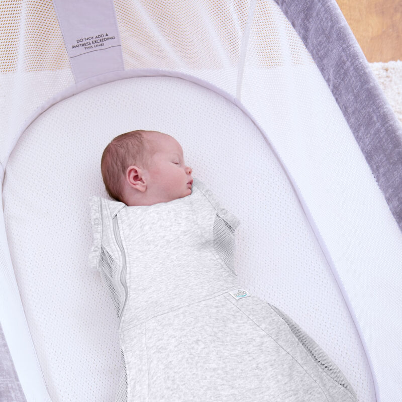 Purflo Swaddle to Sleep Bag - Minimal Grey - 0.5 Tog - 0-4m