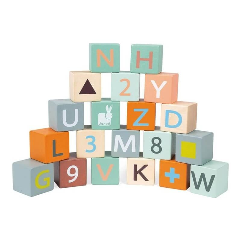 Janod Sweet Cocoon Cart with ABC Blocks