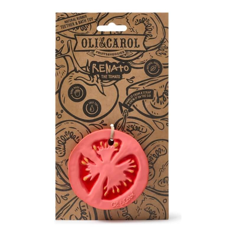 Oli&Carol Teether & Bath Toy - Fruits & Veggies - Renato the Tomato