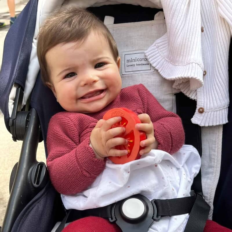 Oli&Carol Teether & Bath Toy - Fruits & Veggies - Renato the Tomato