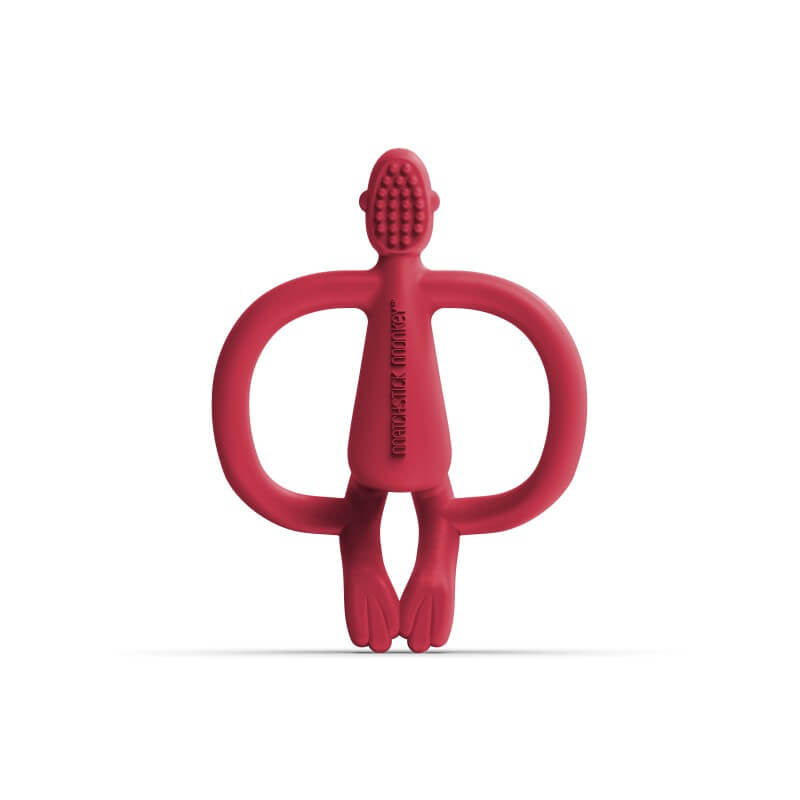 Matchstick Monkey 原廠磨牙玩具及凝膠塗抹器 - 紅色