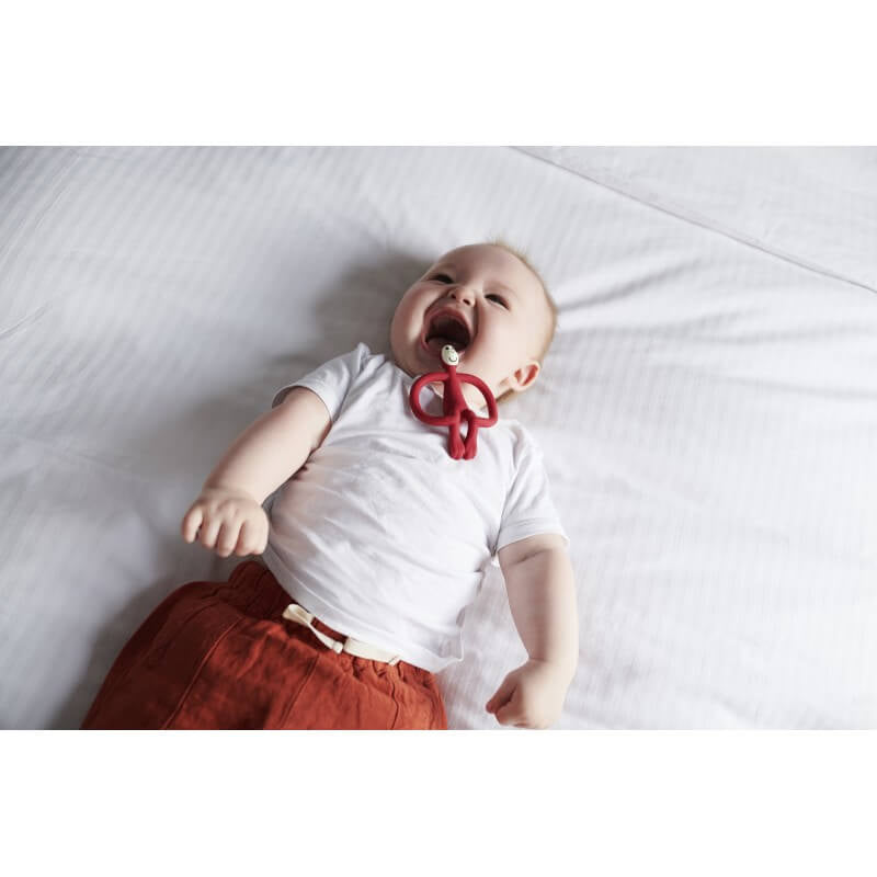 Matchstick Monkey 原廠磨牙玩具及凝膠塗抹器 - 紅色