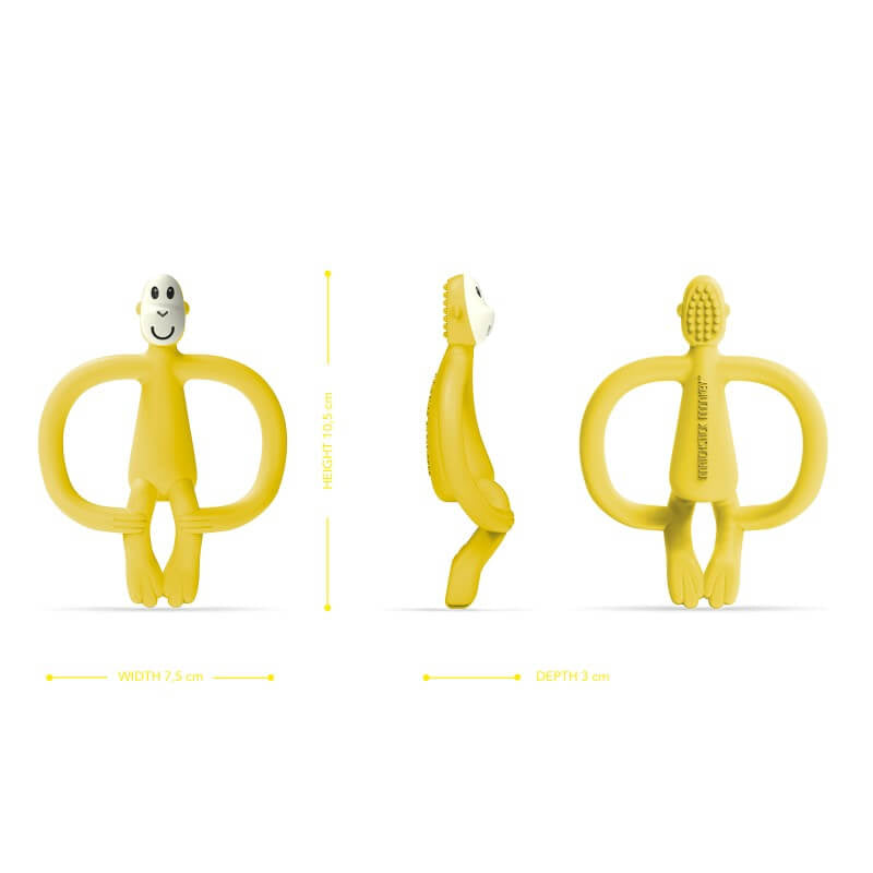 Matchstick Monkey 原廠磨牙玩具及凝膠塗抹器 - 黃色