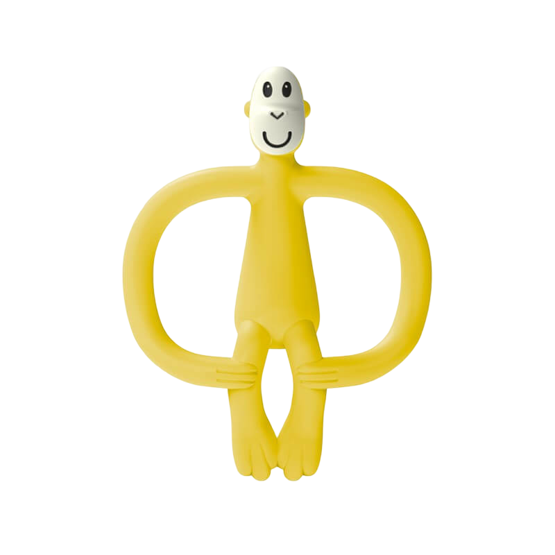 Matchstick Monkey 原廠磨牙玩具及凝膠塗抹器 - 黃色