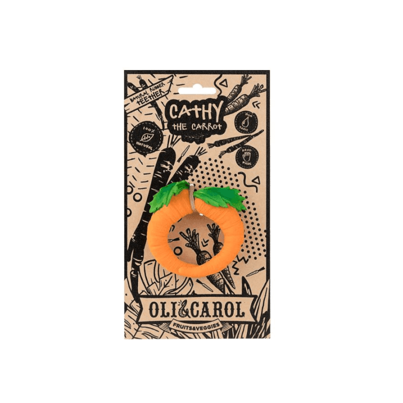 Oli&Carol Teether & Bath Toy - Fruits & Veggies - Cathy the Carrot