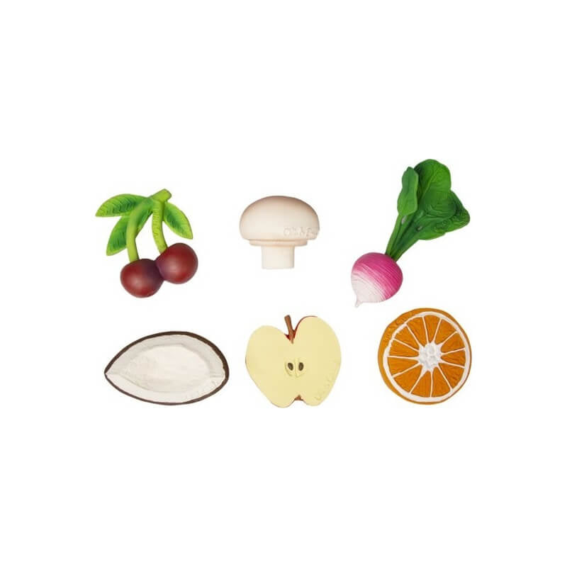 Oli&Carol Teether & Bath Toy - Fruits & Veggies - Manolo the Mushroom