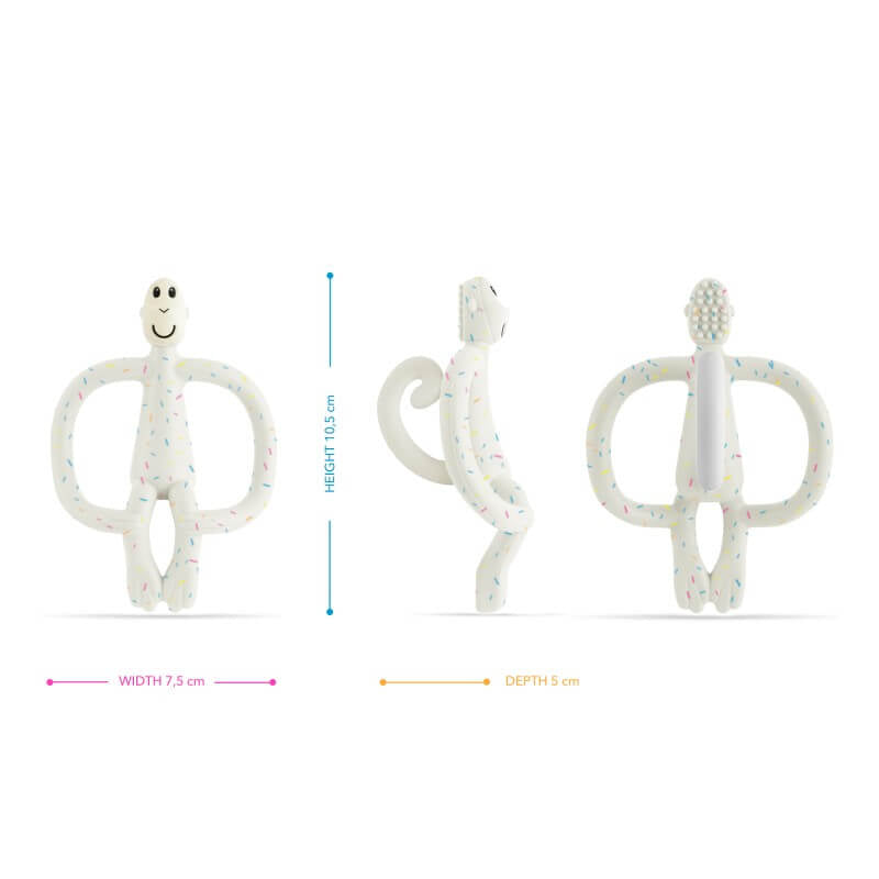 Matchstick Monkey Original Teething Toy With Tail - Confetti Cream