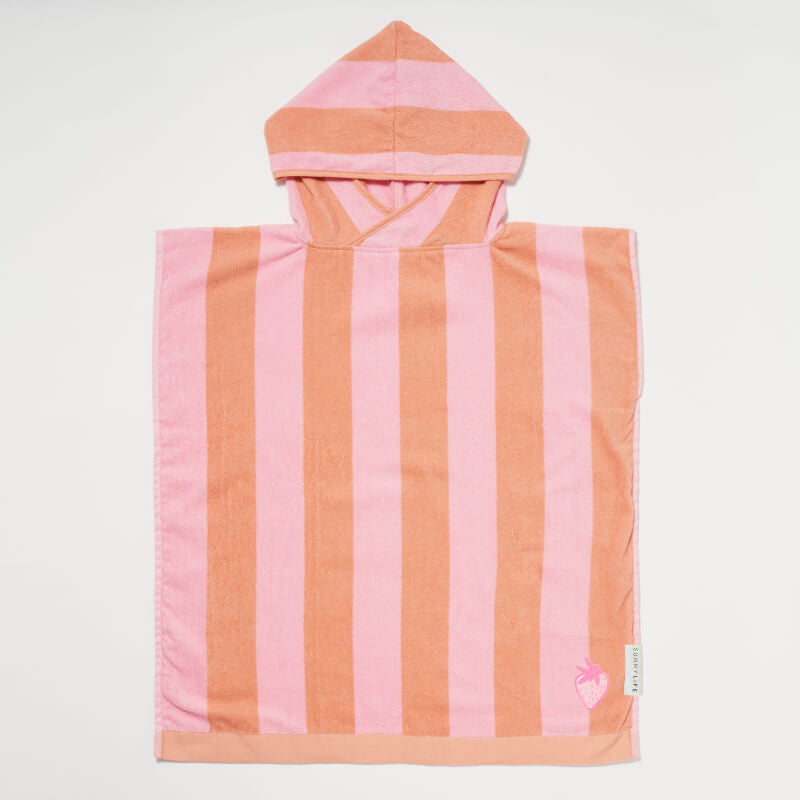 SUNNYLiFE Terry Beach Hooded Towel - Sea Seeker Strawberry