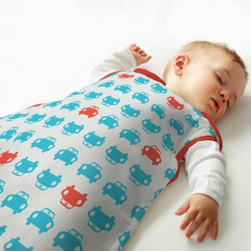 The Gro Company Simply Grobag Cars Turquoise and Red (Jersey) - 2.5 Tog - 0-6m