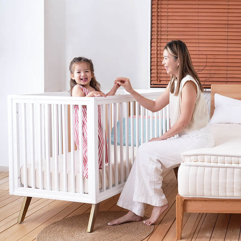 Little Hushies The Little Convertible Baby Crib™ + Toddler Rail (6-in-1 Montessori)