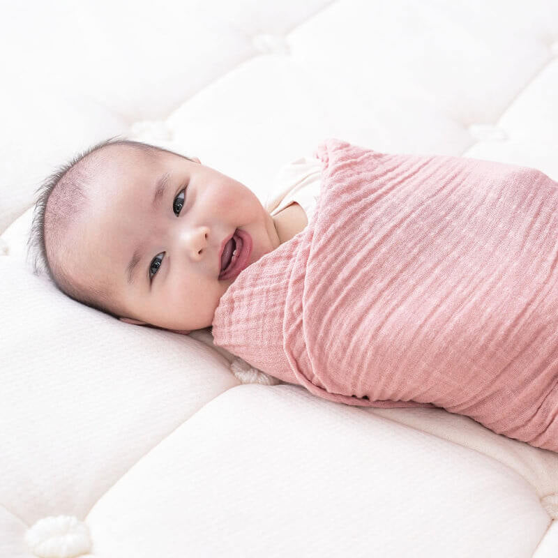 Little Hushies The Little Organic Baby Swaddle Blanket™ 120x120cm (1-Pack) - Blush Sand