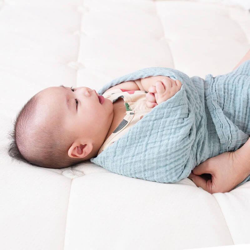 Little Hushies The Little Organic Baby Swaddle Blanket™ 120x120cm (1-Pack) - Cloud Blue