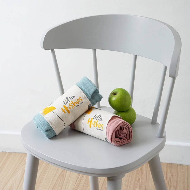 Little Hushies The Little Organic Baby Swaddle Blanket™ 120x120cm (1-Pack) - Cloud Blue