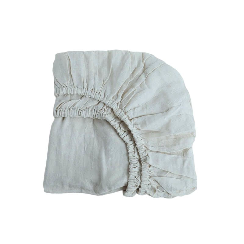 Little Hushies The Little Organic Crib Sheet™ 140x70cm (1-Pack) - Dewdrops Grey