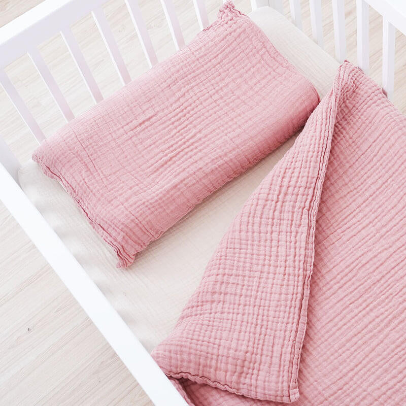 Little Hushies The Little Organic Duvet Cover™ & Pillowcase™ 120x80cm/58x40cm - Blush Sand