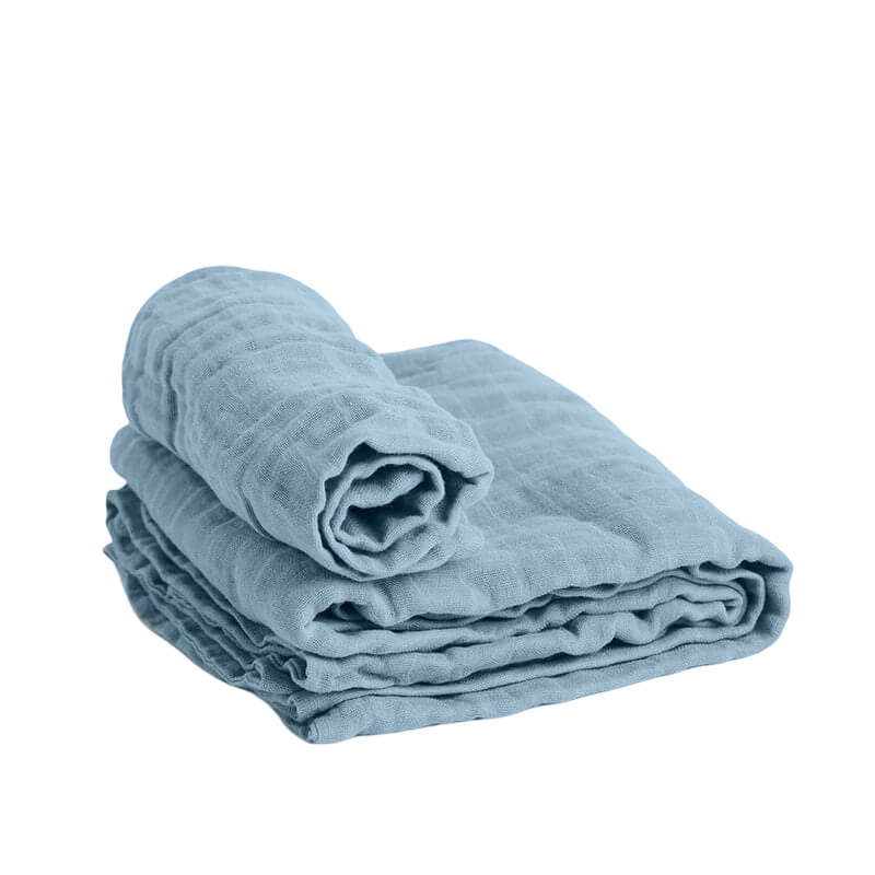 Little Hushies The Little Organic Duvet Cover™ & Pillowcase™ 120x80cm/58x40cm - Cloud Blue