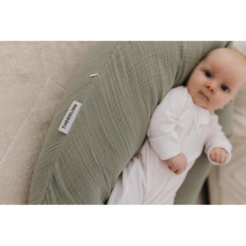 Theraline 原廠孕婦哺乳枕 - 鼠尾草色棉紗