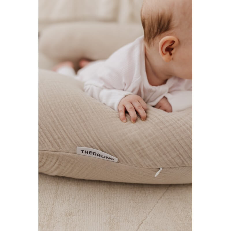 Theraline The Original Maternity and Nursing Pillow - Sand Beige Muslin