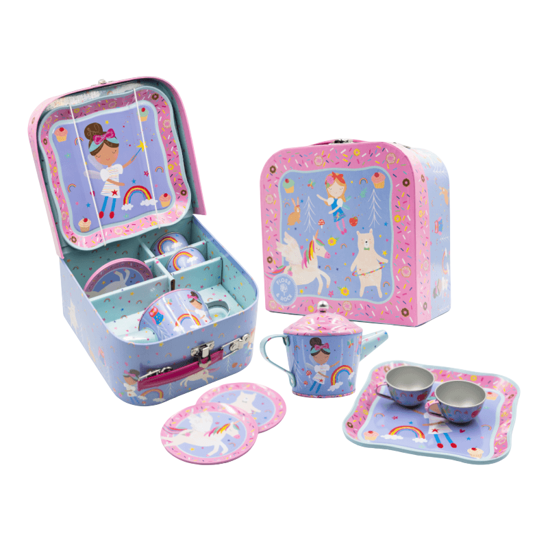 Floss & Rock Tin Tea Set - Rainbow Fairy 7-Piece