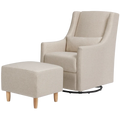 Babyletto Toco Swivel Glider & Ottoman - Performance Beach Eco-Weave