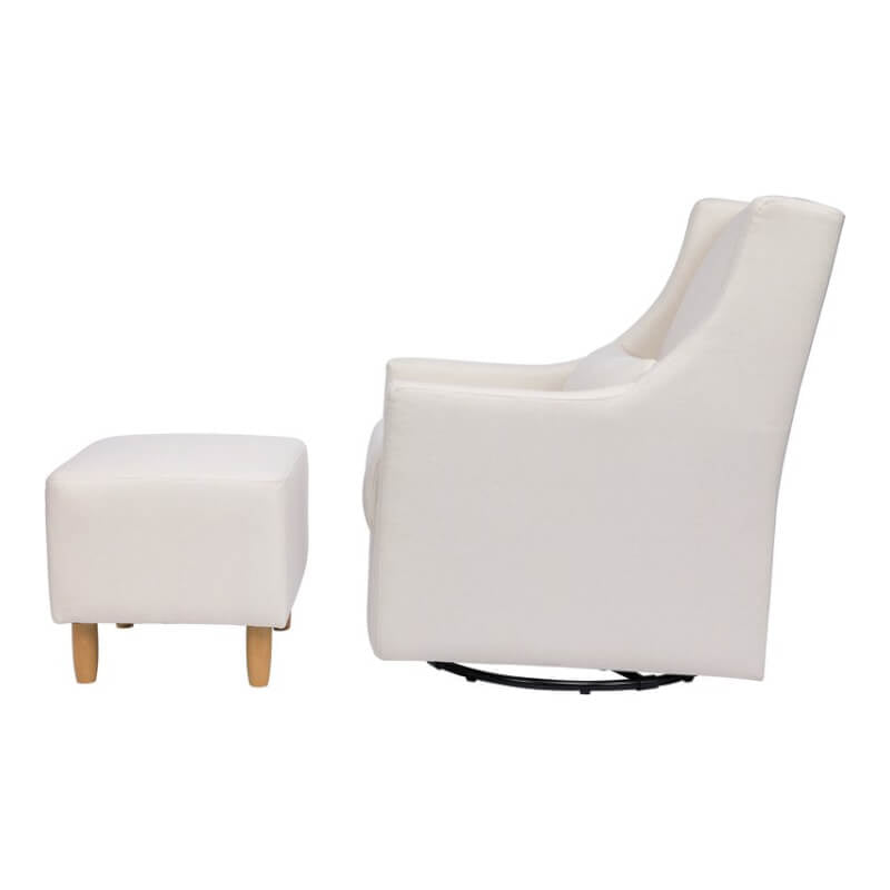Babyletto Toco Swivel Glider & Ottoman - Performance Cream Eco-Weave