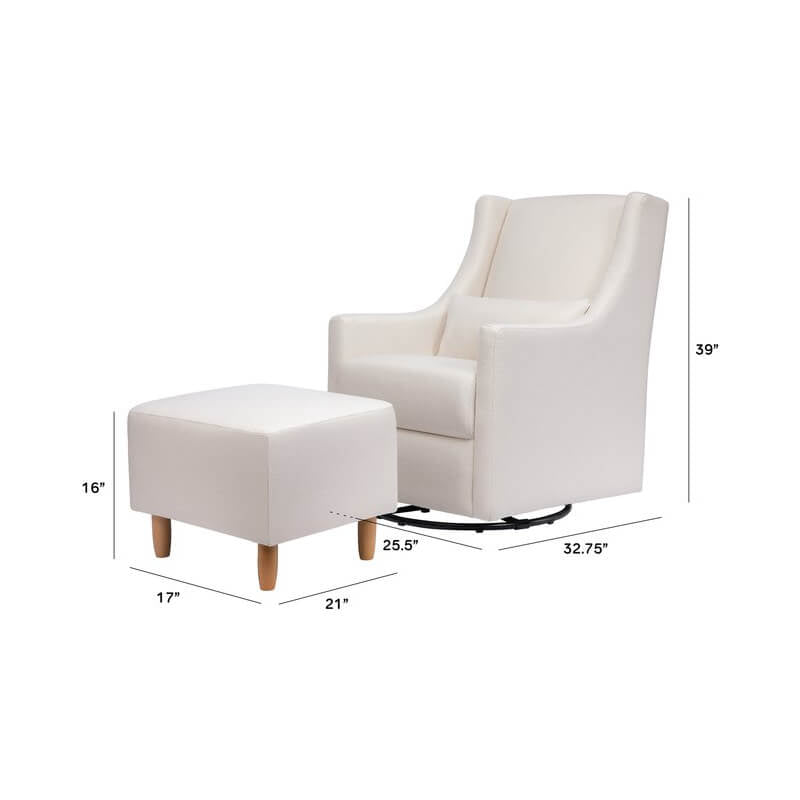 Babyletto Toco Swivel Glider & Ottoman - Performance Cream Eco-Weave